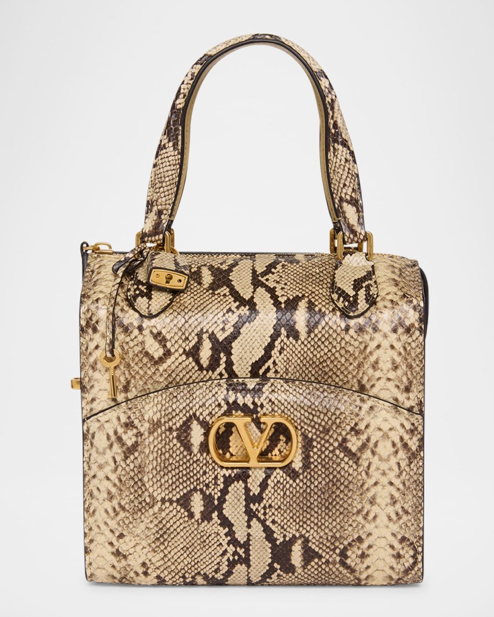 Vain-Case Snakeskin Crossbody Bag